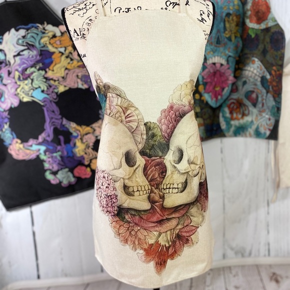 Other - Apron Heart Skulls Punk Goth Crafts Decor